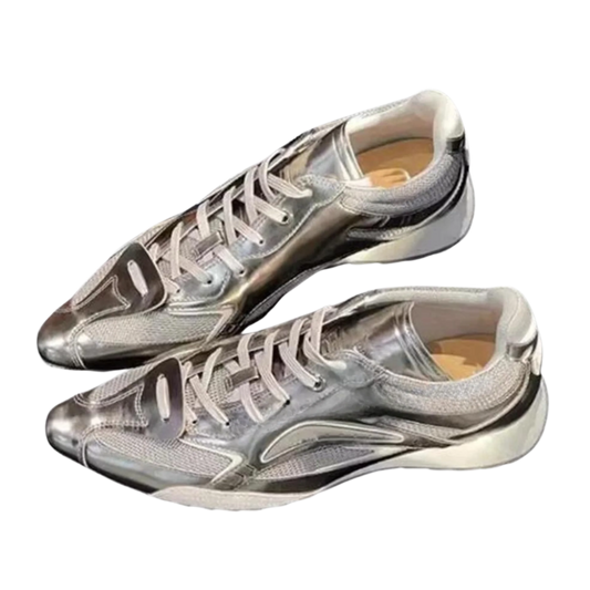 Pointed Silver Trainers