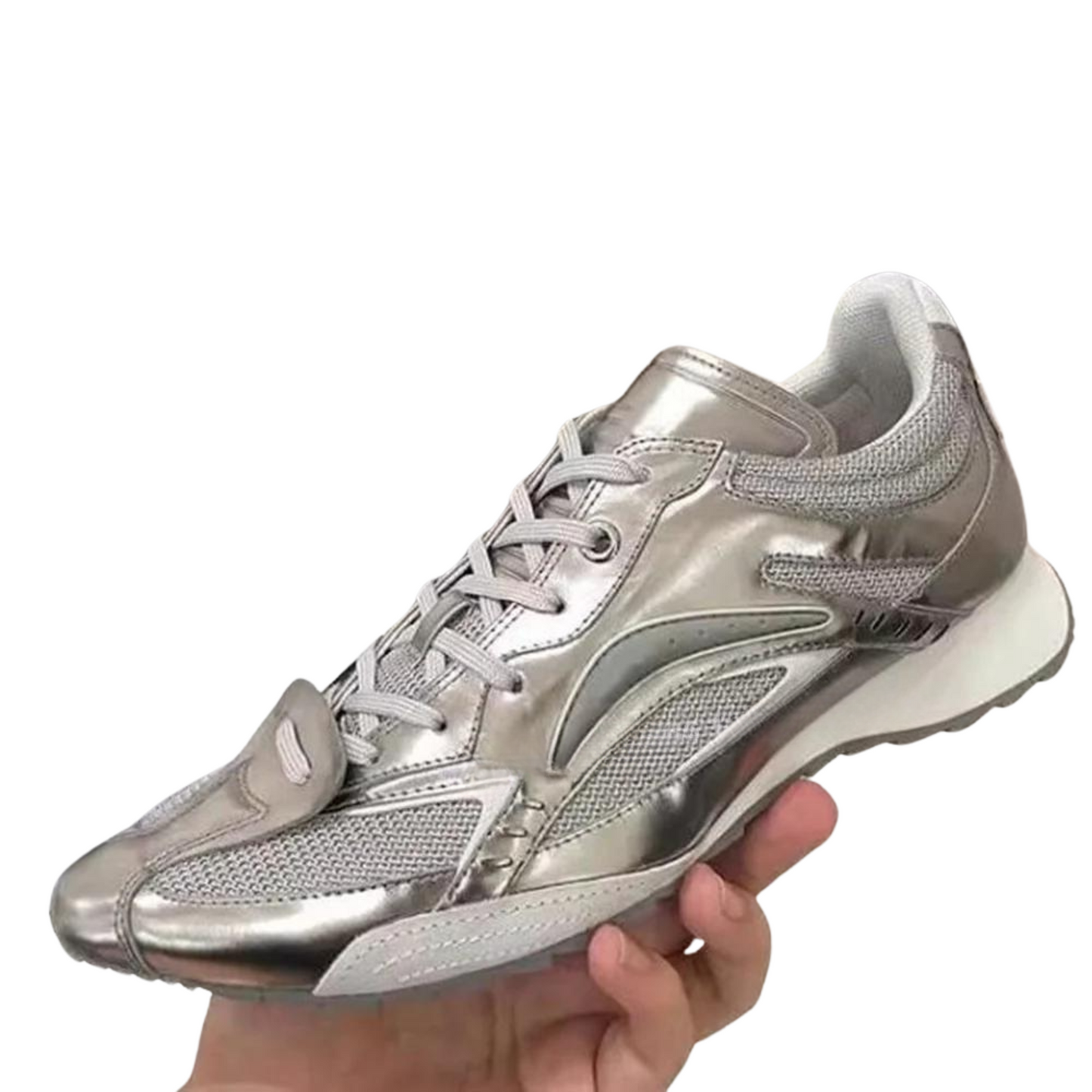 Pointed Silver Trainers