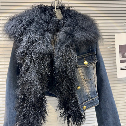 Lambswool Denim Coat