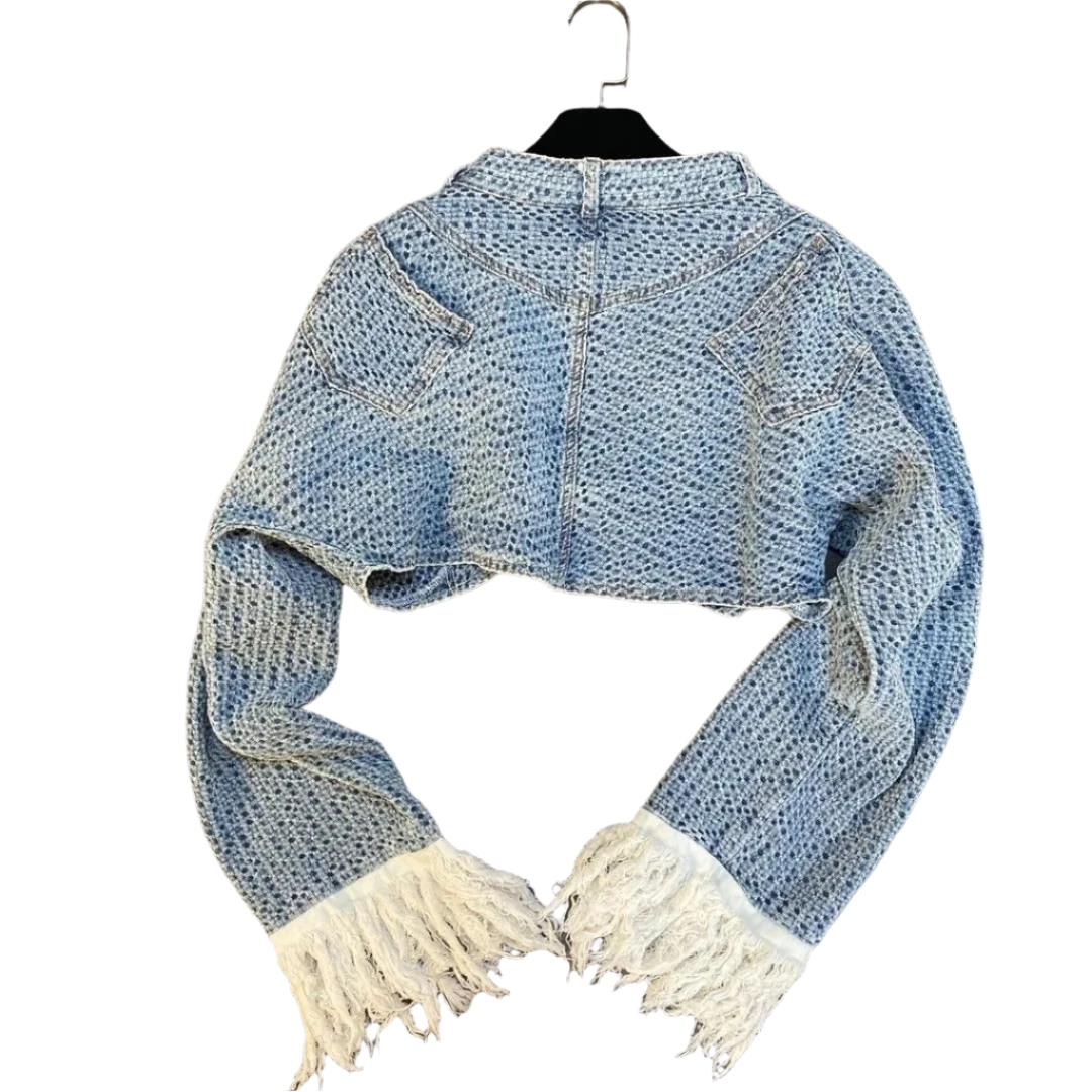 Textured Denim Top