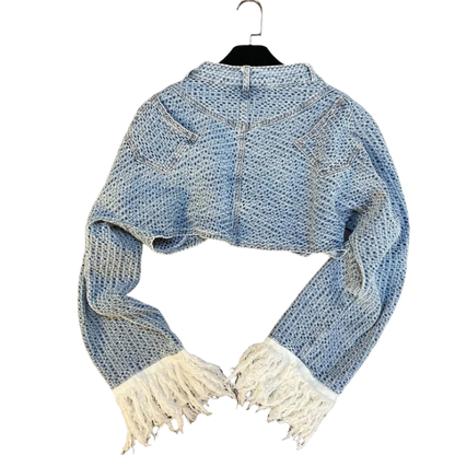 Textured Denim Top