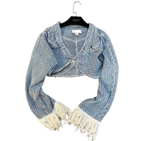 Textured Denim Top