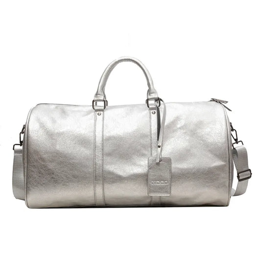 Silver Duffle Bag