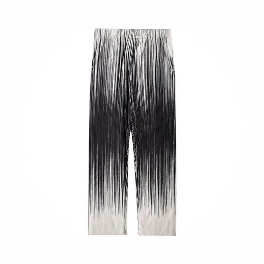 Men Gradient Satin Pleated Pants